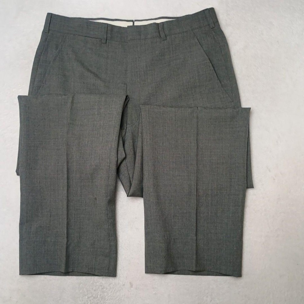 Brooks Brothers Pant Men 33x30 Gray Wool Classic Lined Dress Flat Front Suit USA - Picture 3 of 15